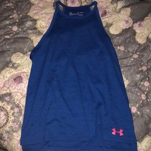 Royal blue and coral Under Armour halter tanktop